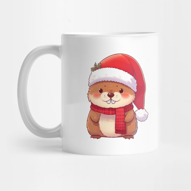 Cute Christmas Marmot by Takeda_Art